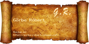 Görbe Róbert névjegykártya